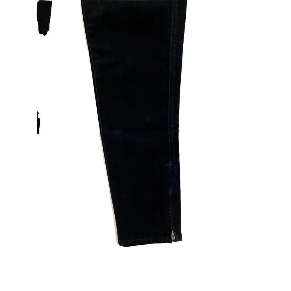 Ralph Jeans Black Velvet Stretch Skinny Cargo Pants Sz 14 NWT